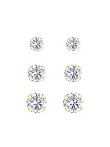 Alexander York Серьги Ohrstecker-Set Zirkonia 4, 6, 8 mm in Gold aus 925 Sterling Silber, 2-tlg