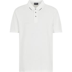 Поло с лого на воротнике EMPORIO ARMANI, белый