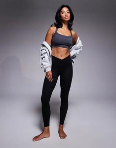 4505 Petite Icon Мягкие леггинсы для йоги с облегающей талией, черного цвета