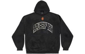 Толстовка мужская Balenciaga с карманом-кенгуру, черный