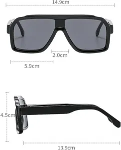 Melrose Fashion — большие солнцезащитные очки для женщин и мужчин, роскошные очки-маски в крупной оправе, панк-очки, защита от УФ-излучения UV400, модель 6121, Black