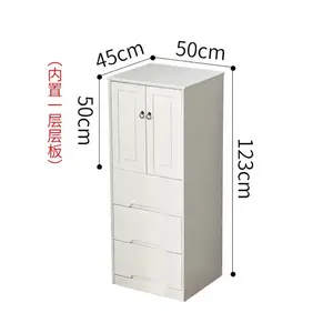 Yu Senyi Комод 50х123 см для спальни из массива дерева, 5 ящиков, белый, с дверцами, готов к использованию