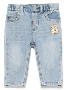 Джинсы с вышивкой Teddy Bear Moschino Kids, синий