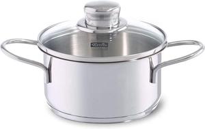 Кастрюля для закусок Fissler / Маленькая кастрюля из нержавеющей стали (Ø 14 см, 1 л), со стеклянной крышкой, подходит для индукционных плит, серебристая