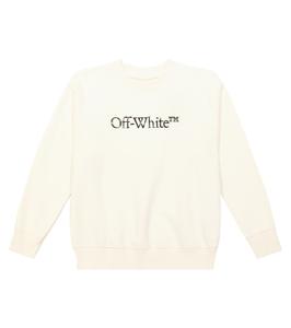 Толстовка из хлопкового джерси с логотипом Off-White Kids, белый