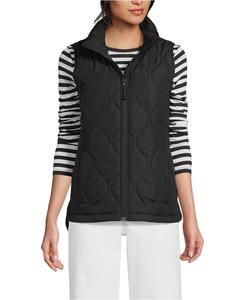 Женский высокий стеганый утепленный жилет FeatherFree Onion Lands' End, Black