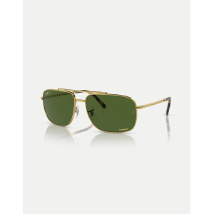 Ray-Ban - RB3796 - Золотые прямоугольные солнцезащитные очки с поляризованными зелеными линзами