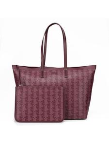 Сумка-шоппер Zely Monogram 37 см из чернослива с монохромным принтом Lacoste