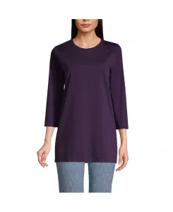 Женская туника из хлопка супима с рукавом 3/4 Lands' End, белый