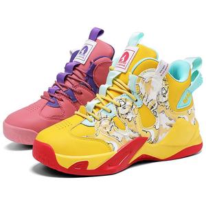 Детские баскетбольные кроссовки HLA JEANS износостойкие противоскользящие высокие повседневные белые черные