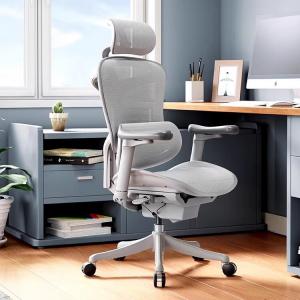 SIHOO C100 Premium Edition эргономичное кресло для компьютера, офиса, гейминга, R202, Cloud White + подставка для ног, пятилучевая крестовина, регулируемые подлокотники