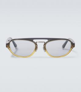 Солнцезащитные очки-авиаторы Intarsia Rays Brunello Cucinelli, Grey Brown