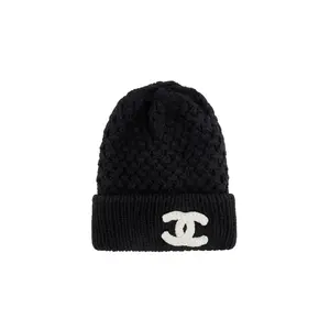CHANEL Кашемировая женская шапка черная, Black
