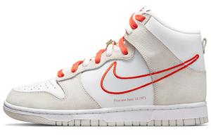 Кроссовки Nike Dunk High First Use, белый/светло-бежевый/оранжевый
