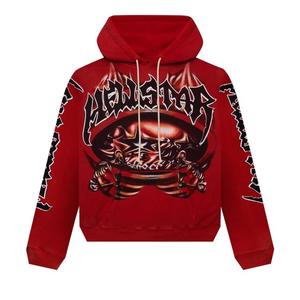 Худи Hellstar Halloween Skeleton Airbrushed Hoodie Red, красный