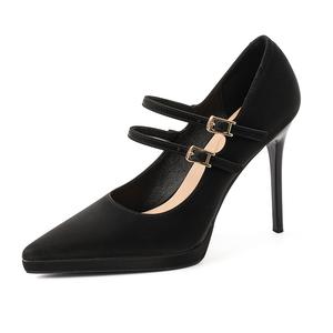 Туфли на тонком каблуке высотой 10,5 см, женские Zubumei, Black