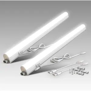 Подсветка для шкафов BK_UL1512, комплект из 2 шт., 57,3 см, нейтрально-белый свет LED-модуль 2 шт., нейтрально-белая световая полоса, 8 Вт, 700 лм, 4000K, расширяемая через систему подключения B.K.Licht, белый