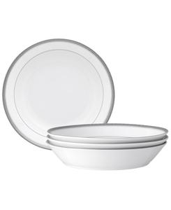 Noritake Набор из 4 обеденных тарелок Charlotta Platinum Coupe, рассчитанный на 4 персоны