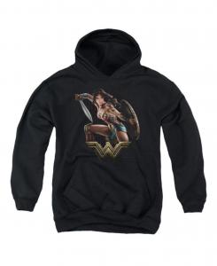 Толстовка с капюшоном Movie Youth Fight Pull Over Hoodie / Hooded Swetshirt Wonder Woman, Black