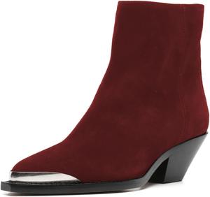 Женские ботильоны FOWT с заостренным носком и высокой платформой, массивным средним каблуком, ковбойским стилем, молнией сбоку, повседневные уличные туфли, размеры 4-16 US, Red