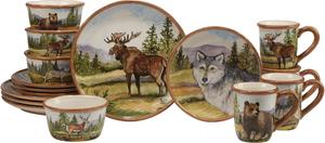 Certified International Mountain Summit 16-предметный набор посуды, сервировка на 4 персоны, мультиколор