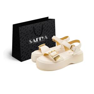 SAFIYA Женские сандалии на одной застежке бежевые, цвет Beige