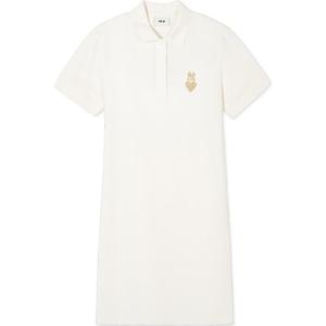 MLB Женское платье с коротким рукавом кремово-белое