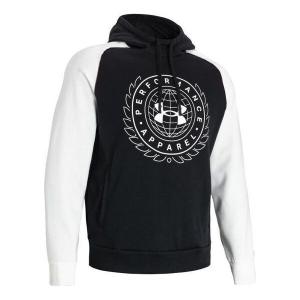 Толстовка rival varsity fleece hoodie 'black white' Under Armour, черный