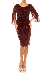 Красное платье-футляр с принтом под кожу животного Connected Apparel