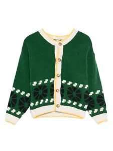 Кардиган с геометрическим узором BOBO CHOSES, зеленый