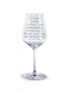Бокал для вина с надписью 25 лет свадьбы, серебряная годовщина свадьбы... из прозрачного стекла Mr. & Mrs. Panda