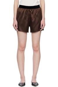 Tom Ford Коричневые боксеры из эластичного шелкового атласа