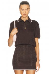 Вязаный поло топ Amiri, Brown