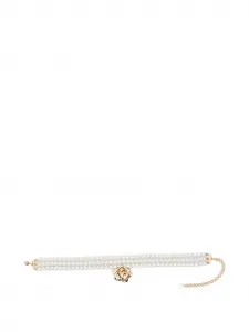 Жемчужное ожерелье розового цвета Self-Portrait, золотой