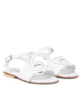 Кожаные сандалии Moschino Kids, белый