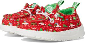 Кроссовки Hey Dude Kids  Lildude Holiday Sweater, Red/Green