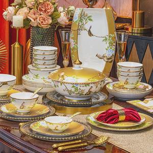 Luowei Premium Piano And Harp Set, набор фарфоровых блюд Jingdezhen для свадьбы или новоселья, миниатюрный набор пианино и арфы из костяного фарфора с эмалью, 70 предметов, практичная комплектация, премиум-класс, Qinzheheying 70 Heads