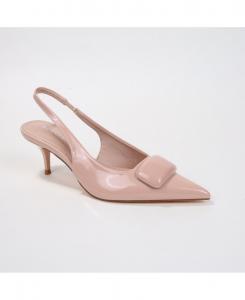 Женские лакированные туфли-лодочки Jennifer на невысоком каблуке с геометрическим декором BERNESS, Beige