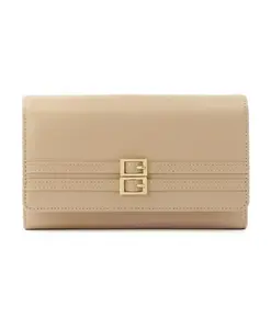 Бежевый кожаный кошелек с ремешком Kazar, бежевый