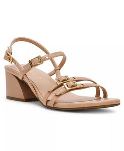 Женские босоножки Mackenzie Strappy Buckle Heel Dress Sandals Anne Klein, коричневый/бежевый