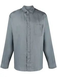 Льняная рубашка с длинными рукавами Vince, синий