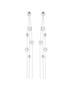 Серьги-Подвески из кристаллов и бусин Frostlily Azeztulite Classicharms, silver