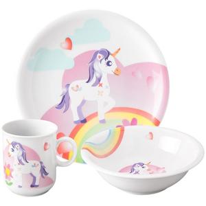Детский набор посуды Compact Мое маленькое единорожка тарелка, миска, стакан, произведено в Германии, 3 предмета, для 1 человека Seltmann Weiden, Weiß/bunt