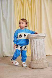 Детские хлопковые спортивные штаны «Пантера» Mini Rodini, синий