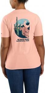 Carhartt Women's 106585 Женская футболка с коротким рукавом свободного кроя из плотной ткани Saguaro NATI, Tropical Peach