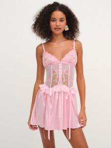 Платье-Комбинация с вышивкой Ily For Love & Lemons, розовый