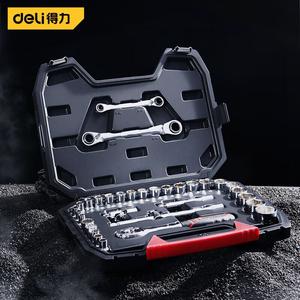 Набор бытовых инструментов Deli, авторемонт, летающий гаечный ключ с храповым механизмом, набор быстрых ключей из 33 предметов (12,5 мм-DQ01033)