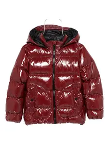 Стеганая куртка с капюшоном Herno Kids, красный