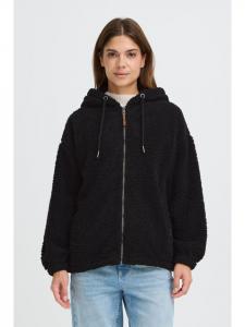 Флисовая куртка OXBERINA ZIPHOODIE с капюшоном черного цвета Oxmo