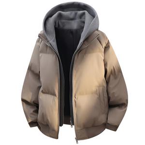 Пуховик Unisex с капюшоном утепленный стеганый X1617, серый puffer jacket